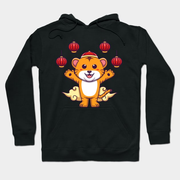 Cute chinese tiger artwork Hoodie by onama.std